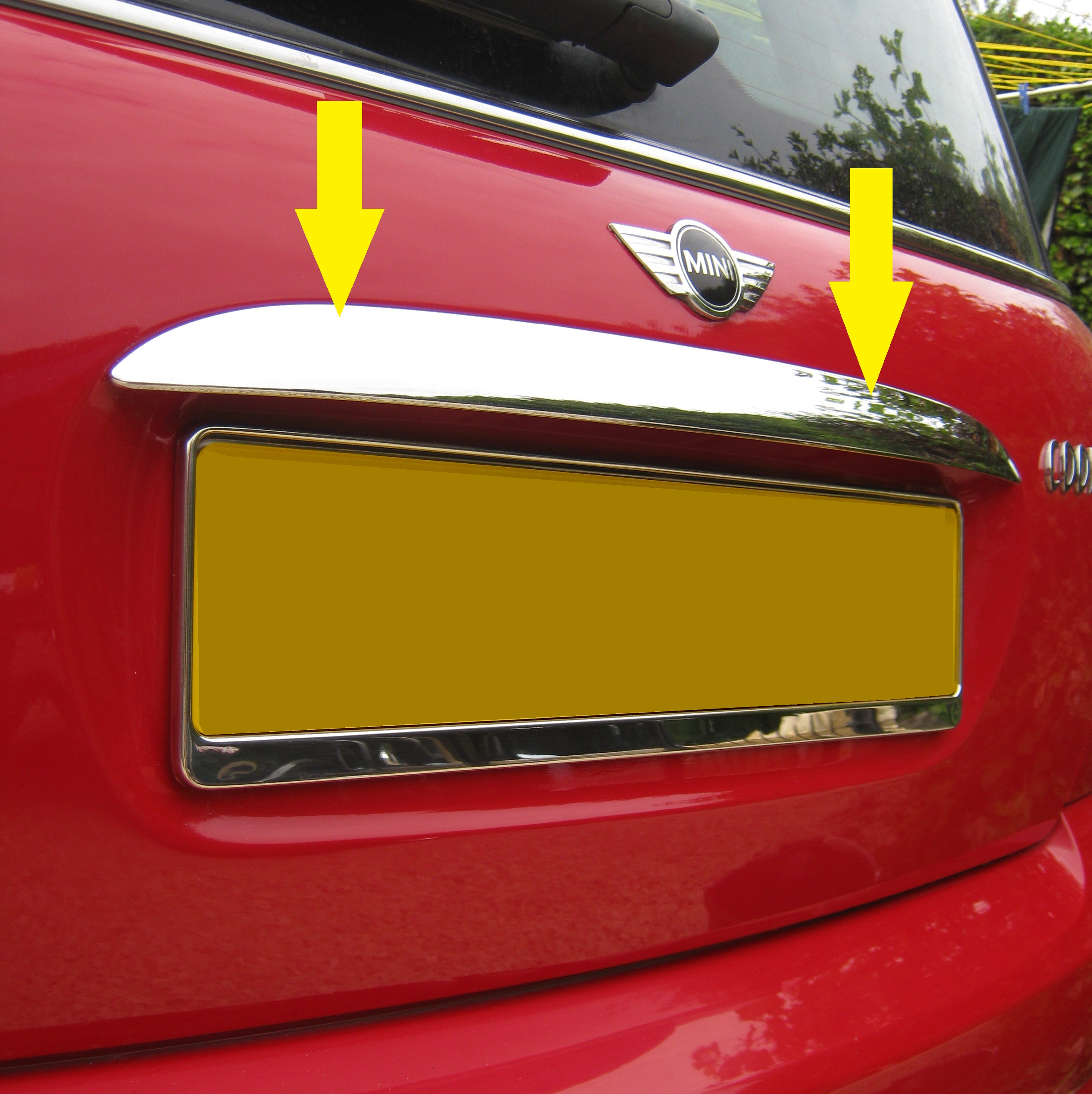 Chrome Rear TAILGATE TRIM COVER for BMW MINI Cooper/S/One R50 boot